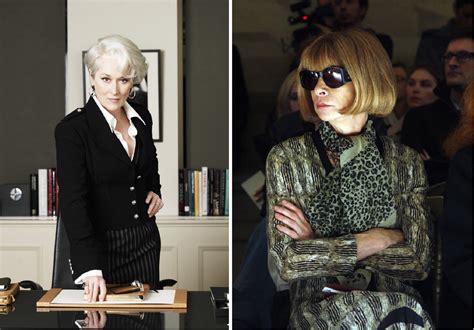 anna wintour el diablo viste de prada|Meryl Streep conoce a Anna Wintour en las oficinas de Vogue.